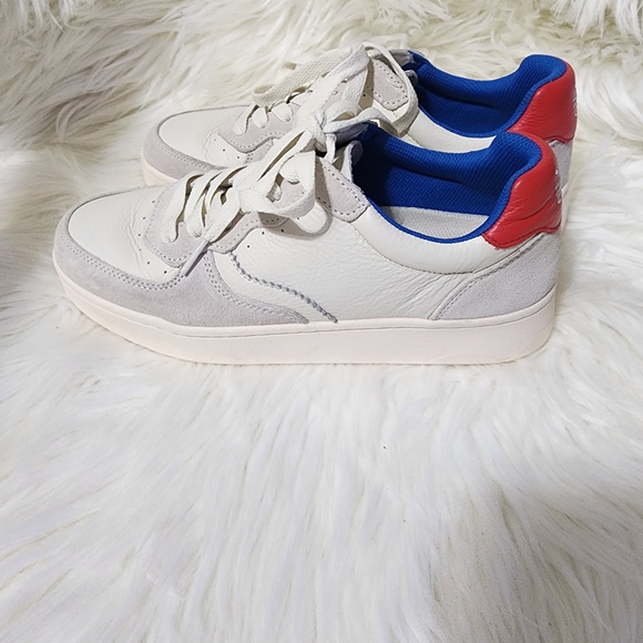 Soludos White and Blue Leather Sneakers - Picture 5 of 7